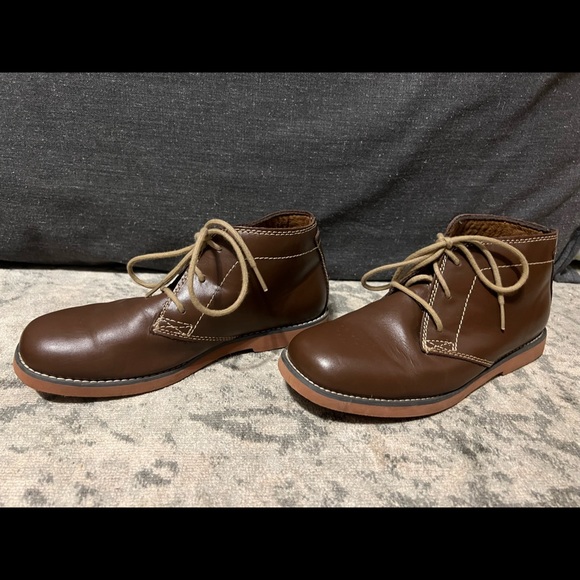 Brown Leather Boys Dress Boots / Shoes - Picture 2 of 4